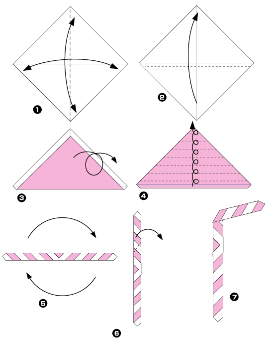 Diagramme d'origami de paille