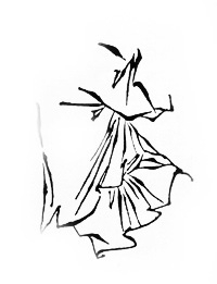 Technique du tracé en peinture chinoise baimiao : Zhuye : feuille de bambou