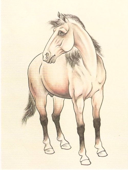 Le cheval en peinture chinoise gongbi, étape 3.