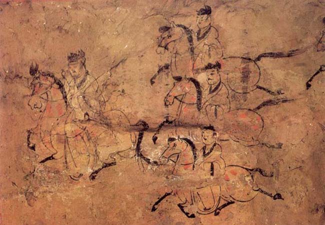 Peinture murale de voyage - Dynastie Wei-Jin