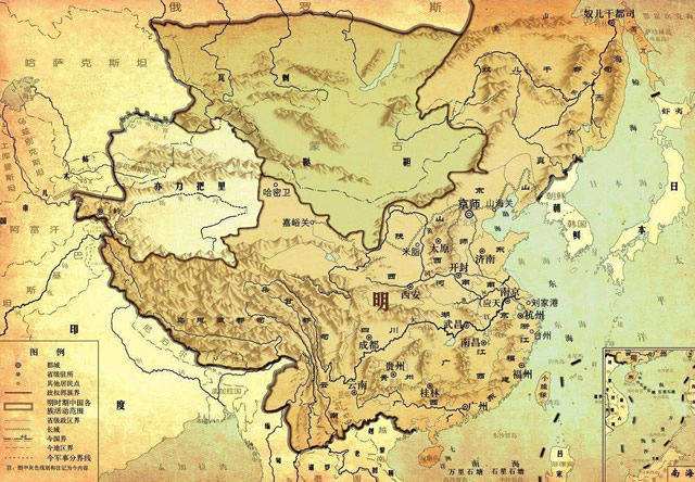 Carte de la Chine sous les Ming