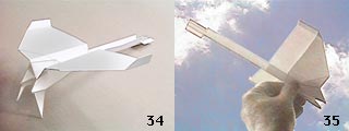 Diagramme d'origami d'avion planeur en papier : modèle dc 3