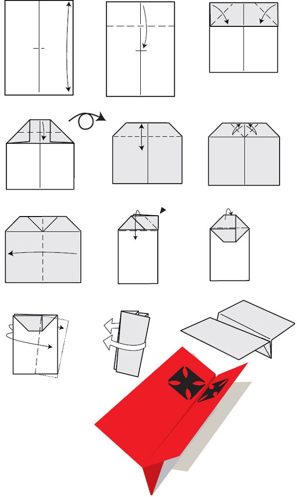 Origami d'avion carré