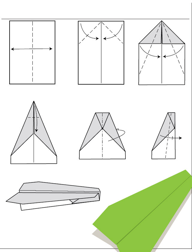 Origami d'avion planeur : modèle de base n°1
