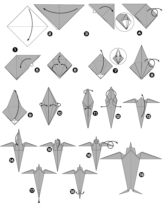 Origami d'hirondelle