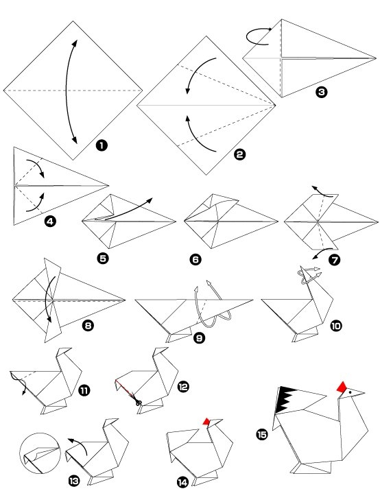 Origami de poulet