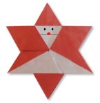 Origami d'étoile Père Noël