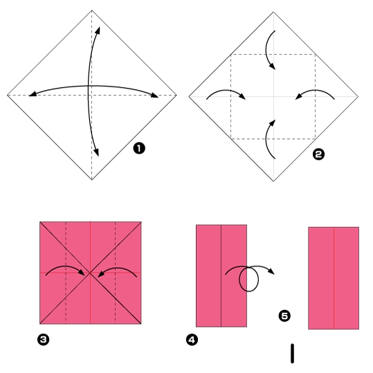 Origami de I love U : la lettre I