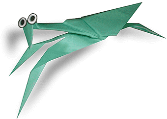 Origami de mante religieuse - menu
