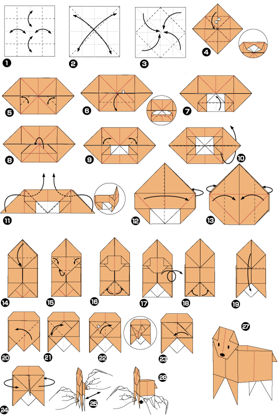 Origami-hundekasse