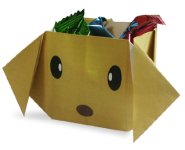 Origami pudełka w kształcie psiej głowy