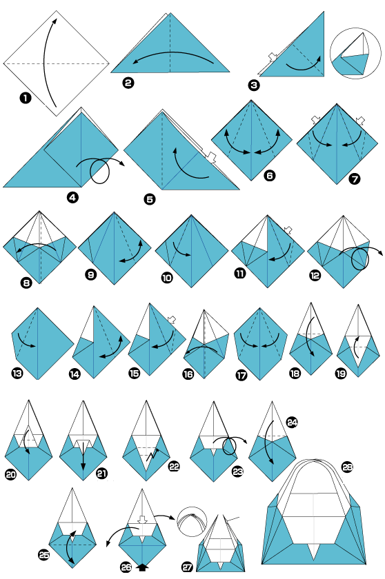 Origami de cesta