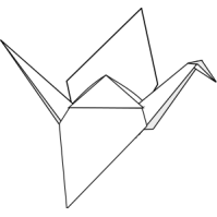 Origami de grue qui bat des ailes - image de menu