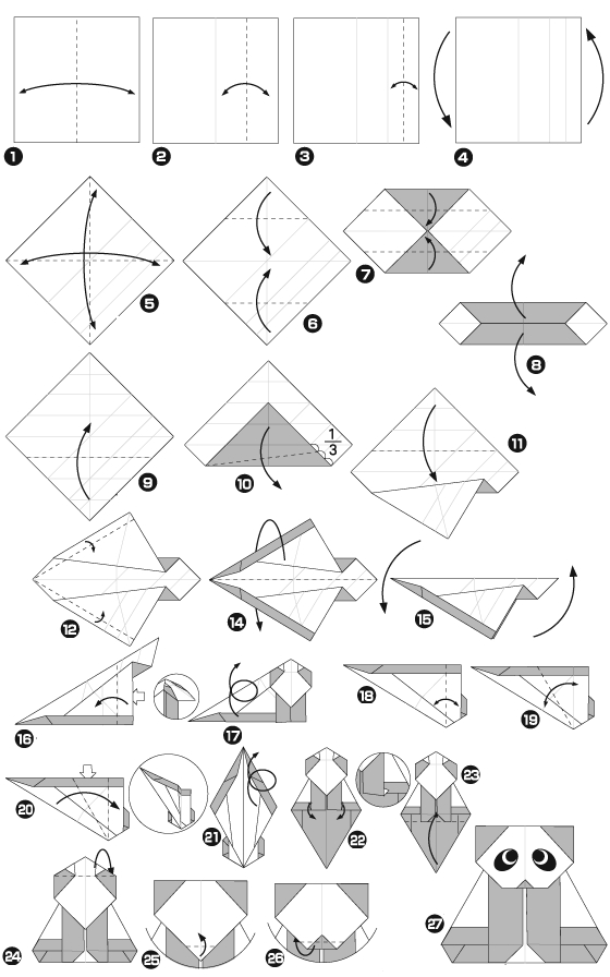 Diagramme d'origami de panda
