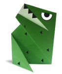Origami de tyrannosaure - menu