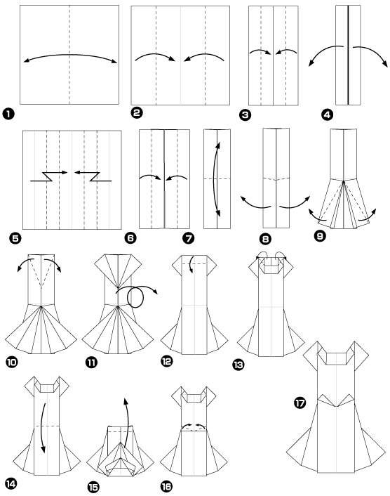 Origami de robe de mariée