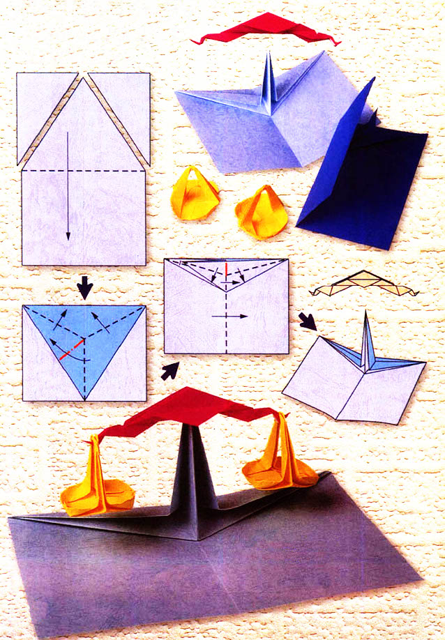 Diagramme d'origami du zodiaque : la balance étape 3