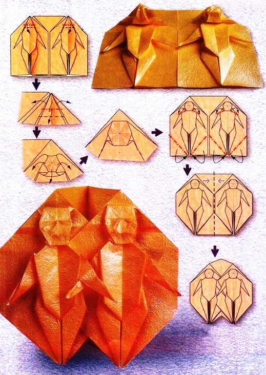 Origami du signe du zodiaque : les gémeaux, modèle 2