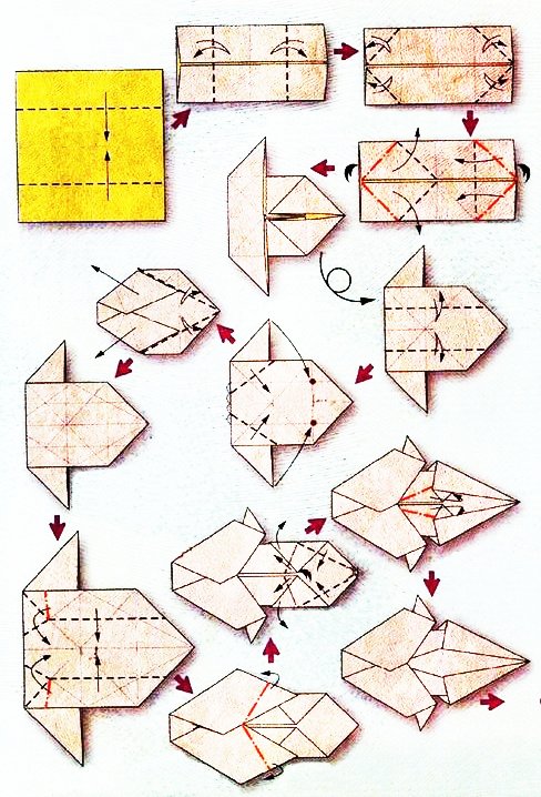 Origami du signe du zodiaque : le lion, modèle 1