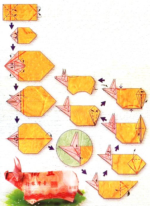 Origami du signe du zodiaque : le taureau, modèle 3